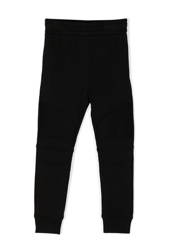 Balmain Kids panelled cotton tracksuit bottoms - Nero