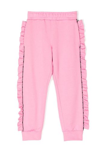 Balmain Kids ruffled-detail cotton trousers - Rosa