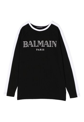 Balmain Kids logo-print short-sleeve T-shirt - Nero