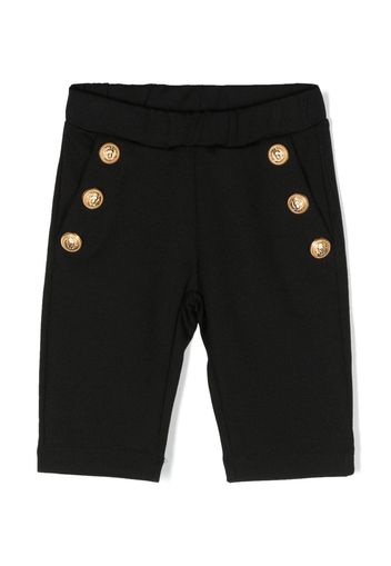 Balmain Kids button-embellished slip-on leggings - Nero