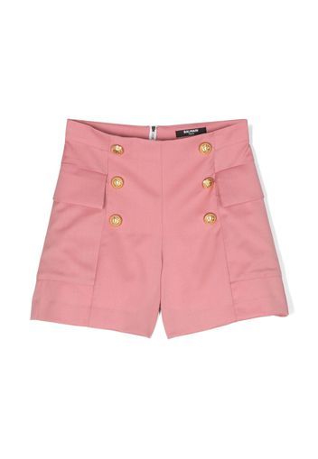 Balmain Kids button-detail zip-up shorts - Rosa