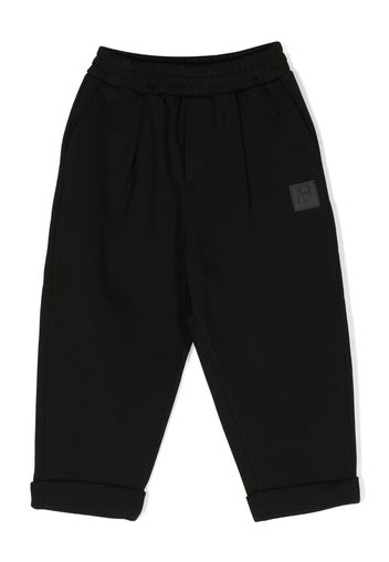 Balmain Kids logo-patch elasticated trousers - Nero