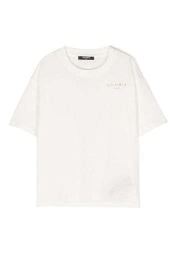 Balmain Kids logo-print cotton T-shirt - Bianco