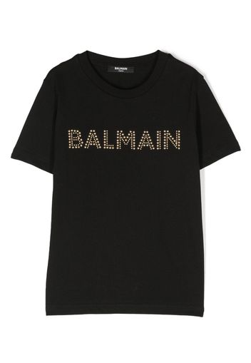 Balmain Kids logo-embellished cotton T-shirt - Nero