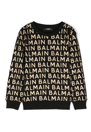 Balmain Kids logo-print cotton sweatshirt - Nero