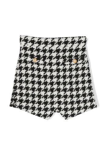 Balmain Kids houndstooth-pattern knitted skirt - Nero