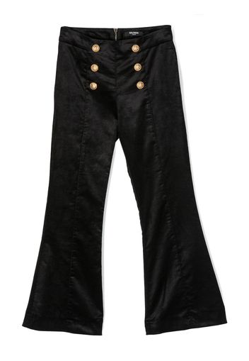 Balmain Kids button-detail flared trousers - Nero