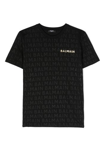 Balmain Kids logo-print cotton T-shirt - Nero