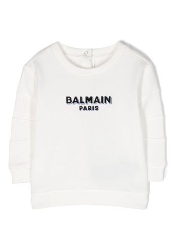 Balmain Kids logo-print cotton sweatshirt - Bianco