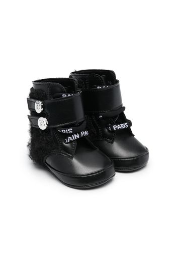 Balmain Kids logo-print leather boots - Nero