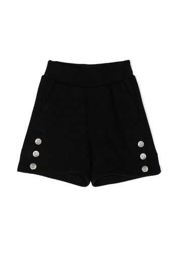 Balmain Kids elasticated-waistband cotton shorts - Nero