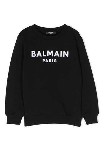 Balmain Kids logo-print cotton sweatshirt - Nero