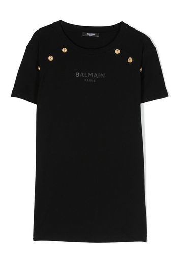 Balmain Kids logo-print cotton T-shirt - Nero