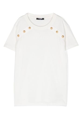 Balmain Kids logo-print cotton T-shirt - Bianco