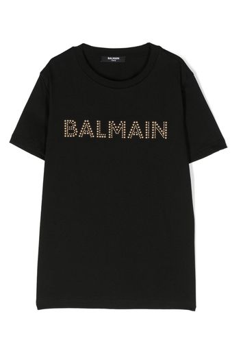 Balmain Kids stud-embellished logo cotton T-shirt - Nero