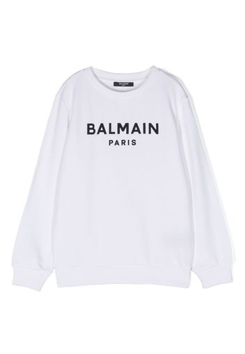 Balmain Kids logo-print cotton sweatshirt - Bianco