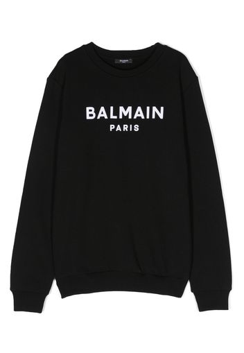 Balmain Kids logo-print cotton sweatshirt - Nero