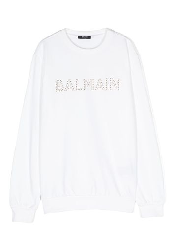 Balmain Kids logo-embellished cotton sweatshirt - Bianco