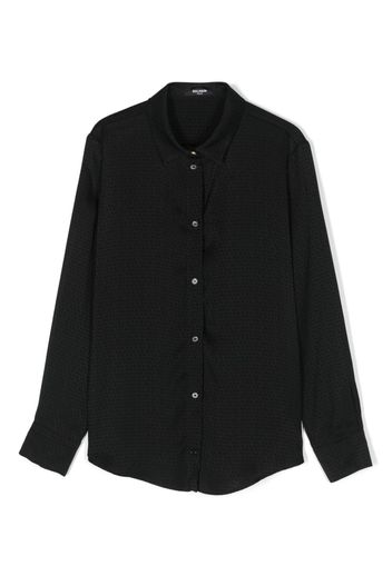 Balmain Kids logo-print long-sleeve shirt - Nero