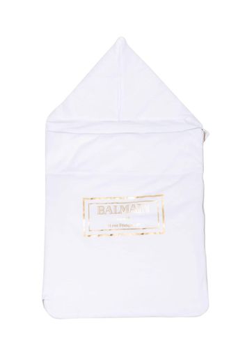 Balmain Kids logo-print cotton sleep bag - Bianco