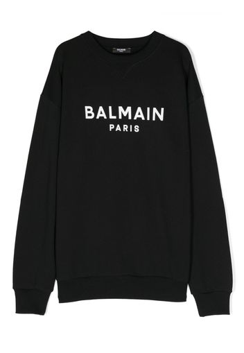 Balmain Kids logo-print cotton sweatshirt - Nero