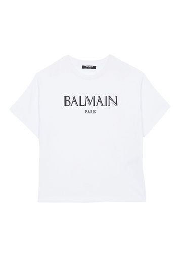 Balmain Kids Roman logo-print T-shirt - Bianco