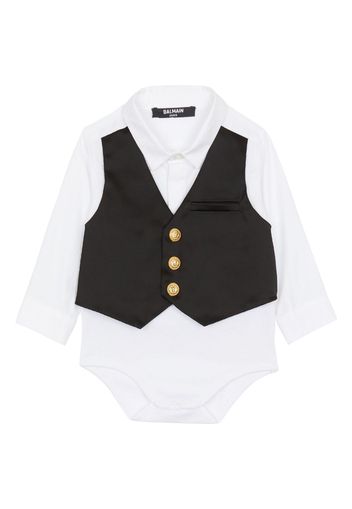 Balmain Kids Body con design a strati - Bianco