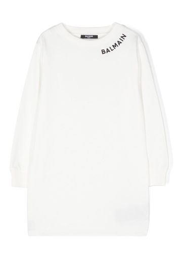 Balmain Kids Abito con ricamo - Bianco