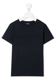 Balmain Kids logo-print cotton T-Shirt - Blu