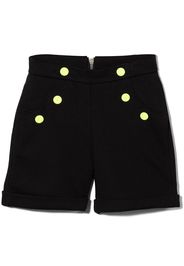 Balmain Kids yellow decorative button shorts - Nero