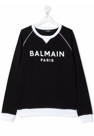 Balmain Kids TEEN logo-print cotton sweatshirt - Nero