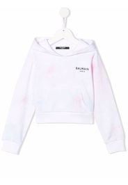 Balmain Kids tie-dye print cotton hoodie - Rosa