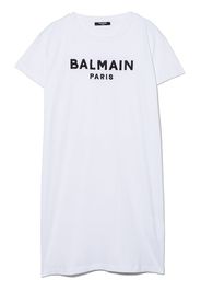 Balmain Kids TEEN logo print T-shirt dress - Bianco