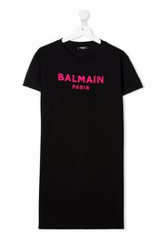 Balmain Kids logo-print T-shirt dress - Nero