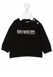 Balmain Kids metallic logo-print sweatshirt - Nero