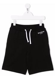 Balmain Kids logo-print detail shorts - Nero