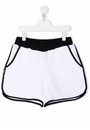 Balmain Kids TEEN contrasting trim track shorts - Bianco