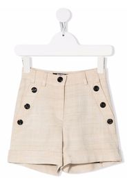 Balmain Kids high-waisted mini shorts - Toni neutri