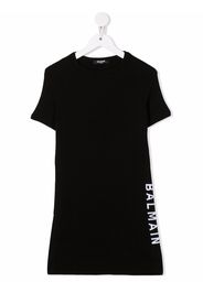 Balmain Kids logo tape T-shirt dress - Nero