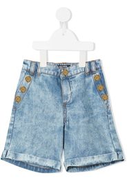 Balmain Kids Shorts denim con bottoni - Blu