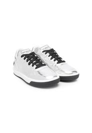 Balmain Kids metallic-finish low-top sneakers - Argento