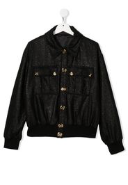 Balmain Kids Bomber con glitter - Nero