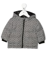 Balmain Kids monogram-print hooded padded jacket - Nero