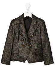 Balmain Kids shimmer-finish double-breasted blazer - Nero