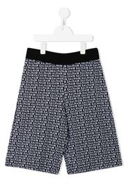 Balmain Kids intarsia-knit logo shorts - Nero