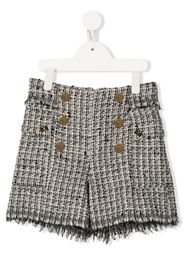 Balmain Kids button-embellished tweed shorts - Nero