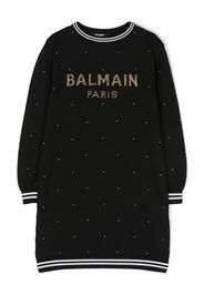 Balmain Kids intarsia-logo knitted dress - Nero