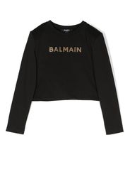 Balmain Kids cotton logo-embellished T-shirt - Nero