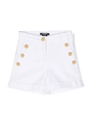 Balmain Kids decorative-buttoned high-waisted shorts - Bianco