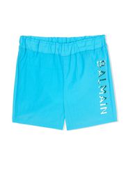 Balmain Kids Costume da bagno con stampa - Blu